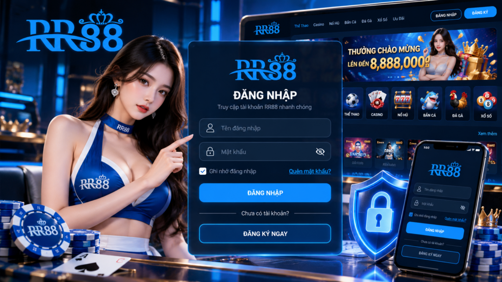 Giao diện tổng quan khu vực Đăng Nhập RR88