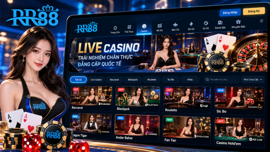 Giao diện tổng quan sảnh Casino RR88