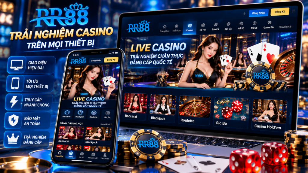Trải nghiệm Casino RR88 trên điện thoại và máy tính